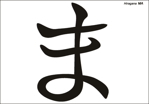 Alphabet japonais Hiragana : MA