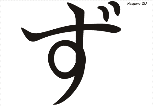 Alphabet japonais Hiragana : ZU