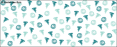 Assortiment de traits déco et de spirales 1,5 cm, deux couleurs
