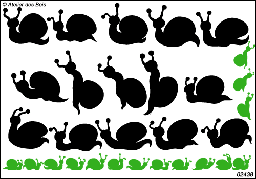Bourguiz, le petit escargot Bourguignon ! Lot de 15 silhouettes.