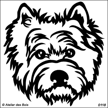 Glenn, Tête de West Highland White Terrier (Contours larges)