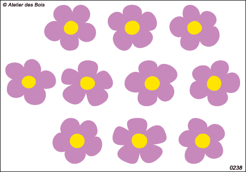 Fleur bicolores 5 pétales par lots 10 modèles différents