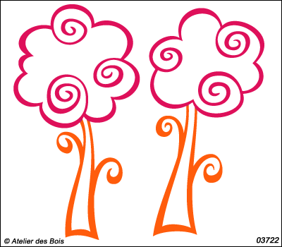 Ensemble de 2 arbres Lollipop bicolores M.3722