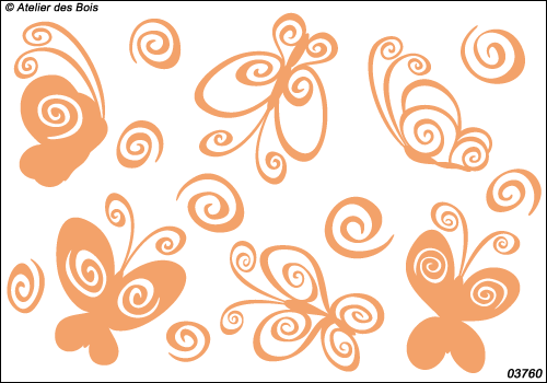 Ensemble de 6 papillons Lollipop et de 8 spirales