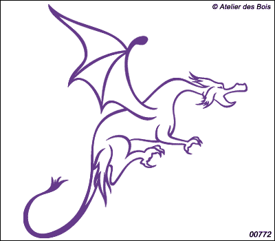 Dragon Ailé (dessin au trait) 772