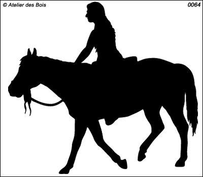 Indien à cheval, silhouette