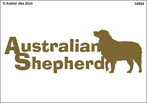Lettrage Australian Shepherds 2 lignes 1 silhouette mod. 894