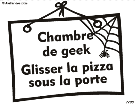 Chambre de geek - Glisser la pizza sous la porte (avec araignée)