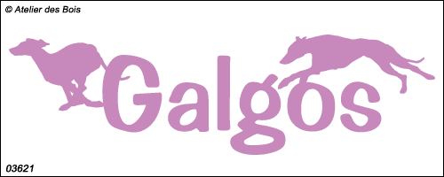 Lettrage Galgos avec 2 silhouettes 3621