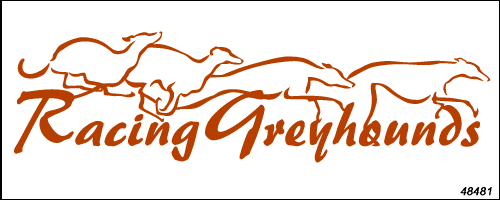 Lettrage Racing Greyhounds avec 4 silhouettes graphiques M481