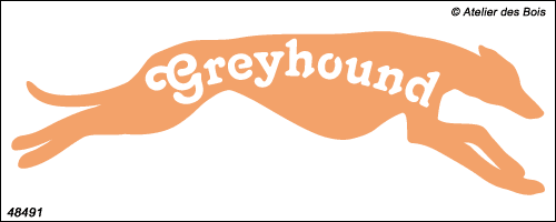 Silhouette de Greyhound en course avec lettrage (tête droite) M4