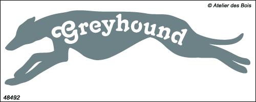 Silhouette de Greyhound en course avec lettrage (tête gauche) M4