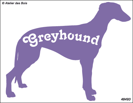 Silhouette de Greyhound debout avec lettrage (tête droite) M493