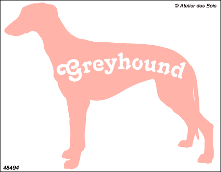 Silhouette de Greyhound debout avec lettrage (tête gauche) M494