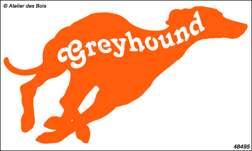Silhouette de Greyhound en course avec lettrage (tête droite) M4