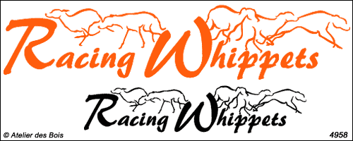 Lettrage Racing Whippets avec 5 silhouettes graphiques