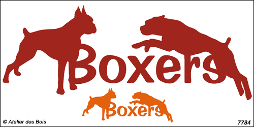 Lettrage Boxer avec deux silhouettes