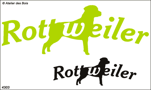 Lettrage Rottweiler avec silhouette