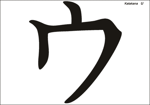 Alphabet japonais Katakana : U