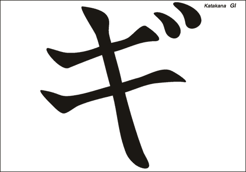 Alphabet japonais Katakana : GI