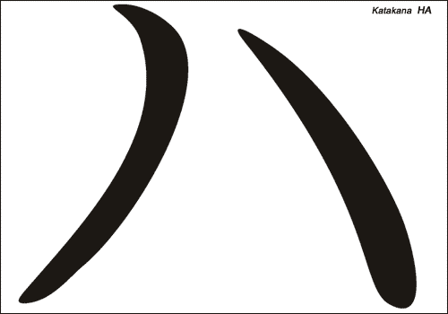 Alphabet japonais Katakana : HA