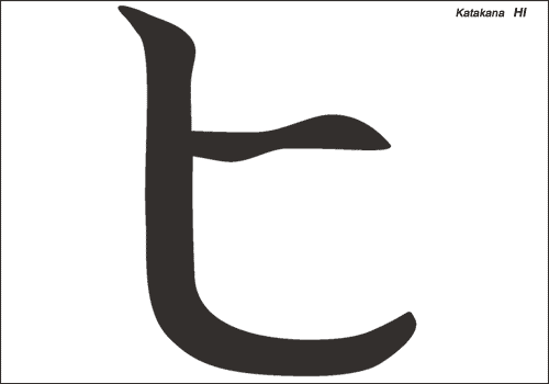 Alphabet japonais Katakana : HI