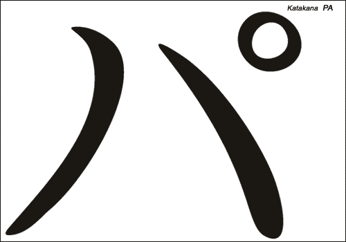 Alphabet japonais Katakana : PA