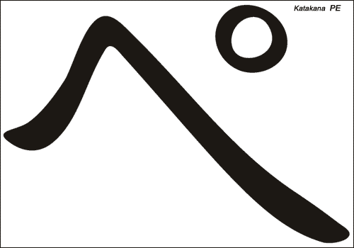 Alphabet japonais Katakana : PE
