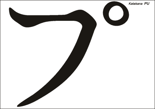 Alphabet japonais Katakana : PU