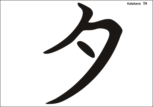 Alphabet japonais Katakana : TA