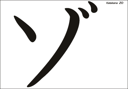 Alphabet japonais Katakana : ZO