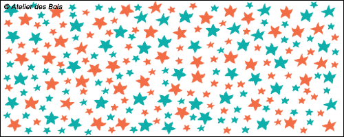 Assortiment d'étoiles tailles assorties, deux couleurs au choix