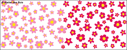 Assortiment de fleurs bicolores tailles assorties, deux couleurs