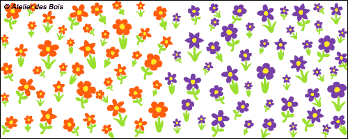 Assortiment de fleurs bicolores avec feuillage, deux couleurs