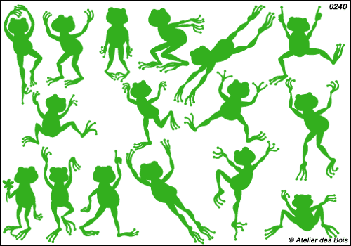 Les Clodyz, ens.de 16 grenouilles dansantes et sautantes (5à8)