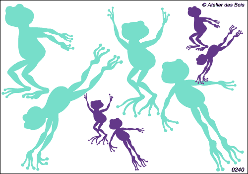 Les Clodyz, ensemble de 4 grenouilles dansantes et sautantes 1