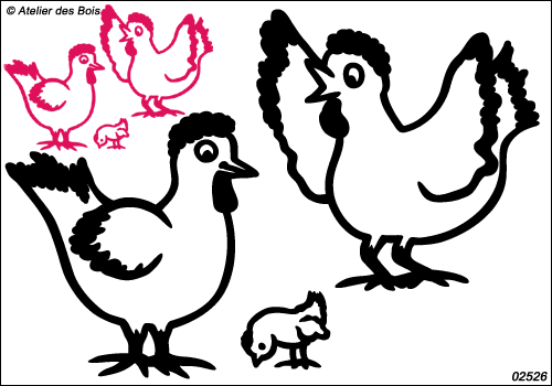 Les Poules de Colette, 2 poules caquetantes et un poussin M6