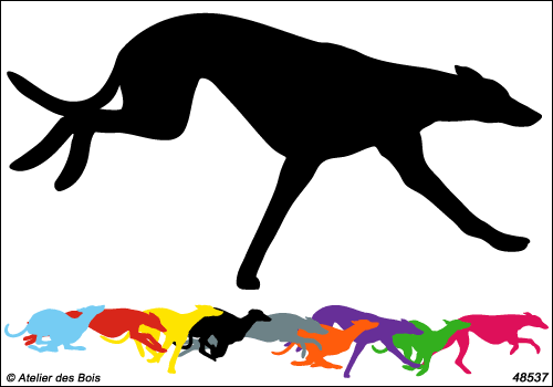 Epsom, silhouette de Greyhound en course, modèle 537