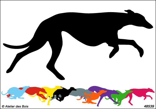 Epsom, silhouette de Greyhound en course, modèle 539