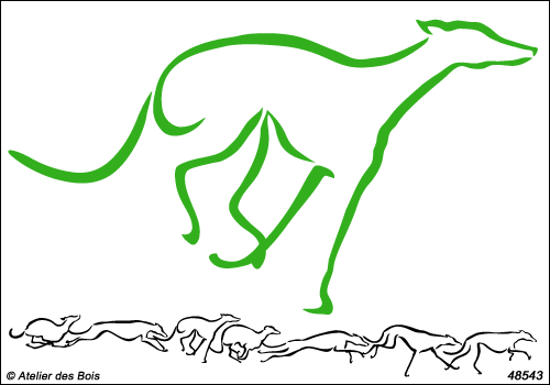 Sheffield, graphisme de Greyhound en course, modèle 543