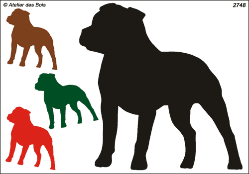 Silhouette d'American Staffordshire Terrier (Oreilles longues)
