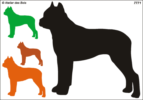 Silhouette d'American Staffordshire Terrier (Oreilles taillées)