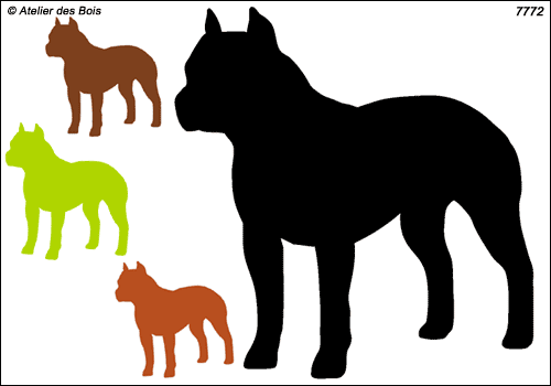 Silhouette d'American Staffordshire Terrier (Oreilles taillées)