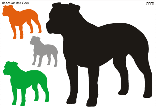 Silhouette d'American Staffordshire Terrier (Oreilles longues)