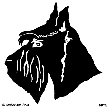 Irvine, Tête de Scottish Terrier (Foncé, traits fins)