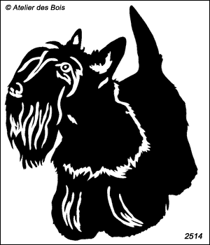 Klichattan, Scottish Terrier debout (Foncé, Traits fins)