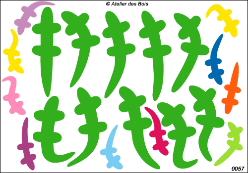 Ensemble de 10 silhouettes de crocodiles