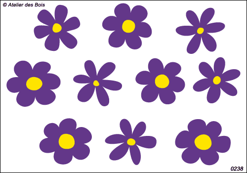 Fleur bicolores 6 pétales par lots 10 modèles différents