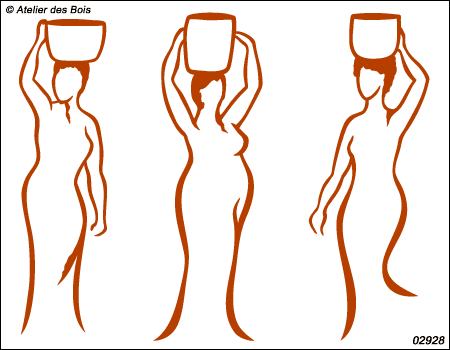 Femmes porteuses d'eau (traits) modèles 4 + 5 + 6