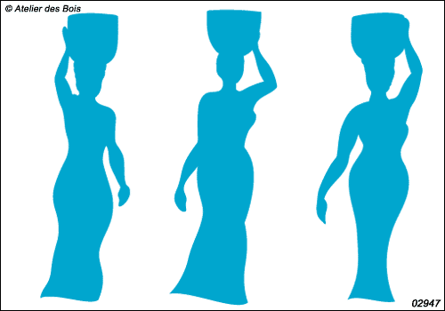 Femmes porteuses d'eau (silhouettes) modèles 1 + 2 + 3